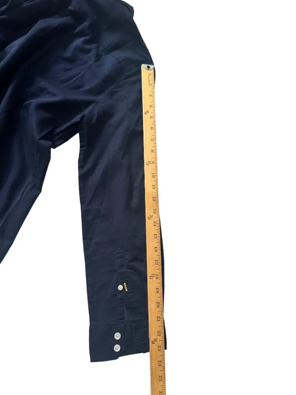J.Crew Vintage Navy Cotton Utility Shirt Roll Tab Sleeves Petite Large